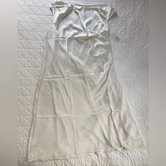 a new day Dresses & Skirts - A New Day White Cream Off-The-Shoulder Satin Maxi Dress NWT - 1X
